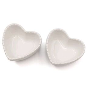 2pk Ramekins White Heart Shape - Bullseye's Playground